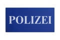 German sign isolated over white. Polizei Police Royalty Free Stock Photo