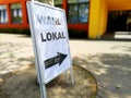 German sign for polling location to vote for elected government officials. Royalty Free Stock Photo