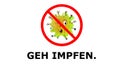 German sign saying Get vaccinated