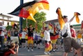 German soccer fans celebrating a victory