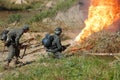 German soldier with flame-thrower Royalty Free Stock Photo