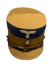 German soldier`s cap isolated on white background. peaked cap of a German soldier during the Second World War