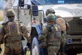 German soldiers stands near military vehicles