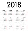 German Solid Calendar grid 2018 MF