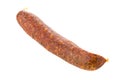 German specialty salami hard cured sausage whole over white