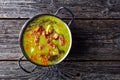 German split pea soup with bacon, copy space Royalty Free Stock Photo