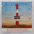 German stamp showing Wangerooge island lighthouse
