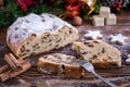 German Stollen, fresh cookies and spices for Christmas