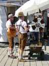 German street musicians in traditional dress