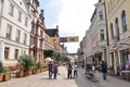 German streets, old houses, windows Royalty Free Stock Photo