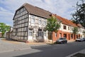 German streets, old houses, windows Royalty Free Stock Photo