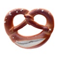 German style pretzel isolated on white generative ai illustration