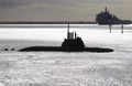 German submarine on the surface Royalty Free Stock Photo