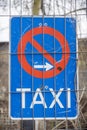 German taxi only traffic sign