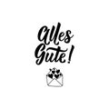 German text: All the best. Lettering. Greeting card. calligraphy vector illustration