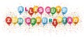 Alles Gute Geburtstag Banner Colored Balloons Confetti Explosion Royalty Free Stock Photo