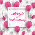 Colored Balloons Frame Ornaments Valentinstag Royalty Free Stock Photo