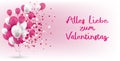 Pink White Balloons White Cover Hearts Valentinstag Royalty Free Stock Photo