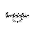 German text: Congratulations. Lettering. Banner. calligraphy vector illustration