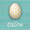 Ostern Premium Easter Egg Hearts Turquoise Planks Cover