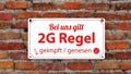 Sign 2G Geimpft Genesen Brick Wall Royalty Free Stock Photo