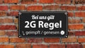 Sign 2G Geimpft Genesen Brick Wall Royalty Free Stock Photo