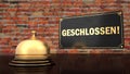 Reception Bell Sign Geschlossen