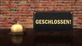 Reception Bell Sign Geschlossen