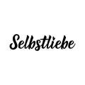 German text: Selflove. Lettering. Banner. calligraphy vector illustration