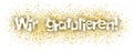 Wir Gratulieren Golden Confetti Royalty Free Stock Photo