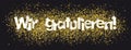 Wir Gratulieren Golden Confetti Black Background Royalty Free Stock Photo