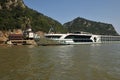 Anesha cruise ship belonging to The German tour operator Phoenix Reisen on a cruise in Romania Royalty Free Stock Photo