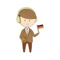 German Tourist With Audio Guide