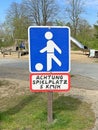 German traffic road sign warning for a playground
