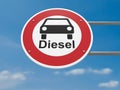 German Traffic Sign Environmental Protection Concept: Diesel Cars Prohibited Driving Ban