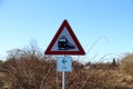 German traffic sign - Pay attention to trains Royalty Free Stock Photo