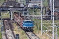 German train transporting brown coals from Hambach mine to power plant Royalty Free Stock Photo