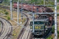 German train transporting brown coals from Hambach mine to power plant