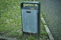 German trashbin in the park Royalty Free Stock Photo