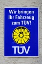 German TÃÅV plate Royalty Free Stock Photo