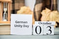 German Unity Day of autumn month calendar october