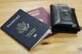 German and US Passport with Wallet