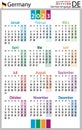 German vertical pocket calendar for 2023. Week starts Monday