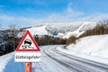 German Warning Sign onset of winter