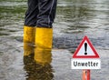 German Warning Sign Unwetter shield Royalty Free Stock Photo