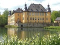 German water castle Schloss Dycki in spring