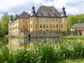 German water castle Schloss Dycki in spring