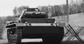German Wehrmacht Light Panzer Tank Moves Into Position. German Wehrmacht World War Ii Automotive. Armored Combat Tank Royalty Free Stock Photo