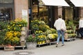 German women people looking and buy flower at Flower shop