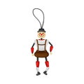 German Wooden Puppet as Traditional Country Souvenir Vector Illustration